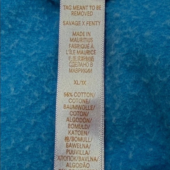 Savage X Fenty Blue Forever Savage Short Dressing Gown Hooded Robe - Picture 8 of 9